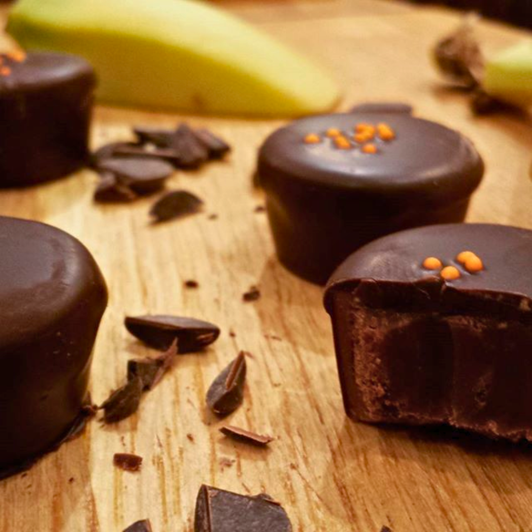 Chokladpralin - Banantryffel - Mörk