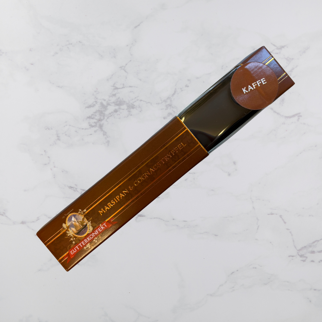 Kaffe - Marsipan och mörk cognacstryffel. NU 50% STÖRRE!