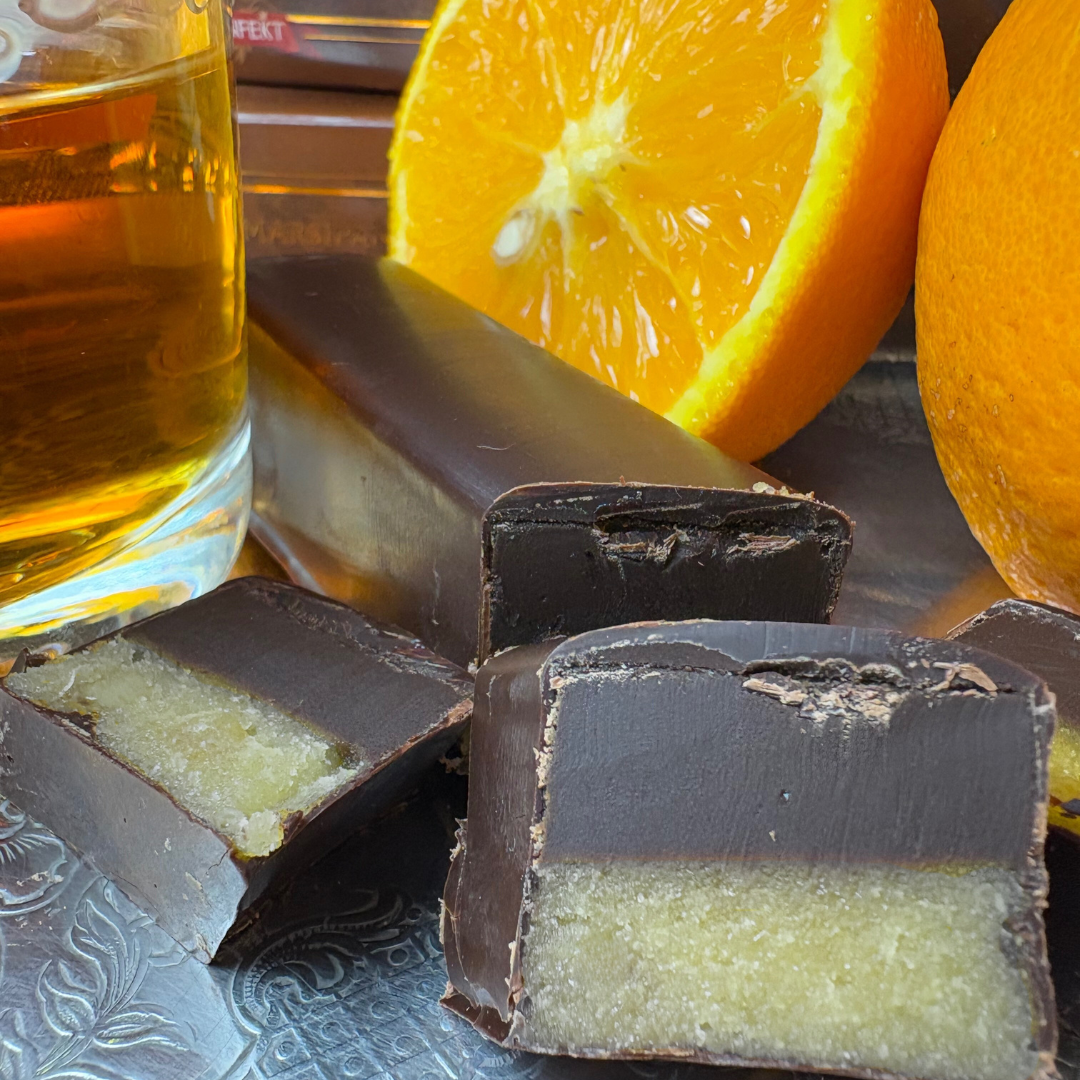 Grand Marnier - Marsipan och mörk cognacstryffel. NU 50% STÖRRE!