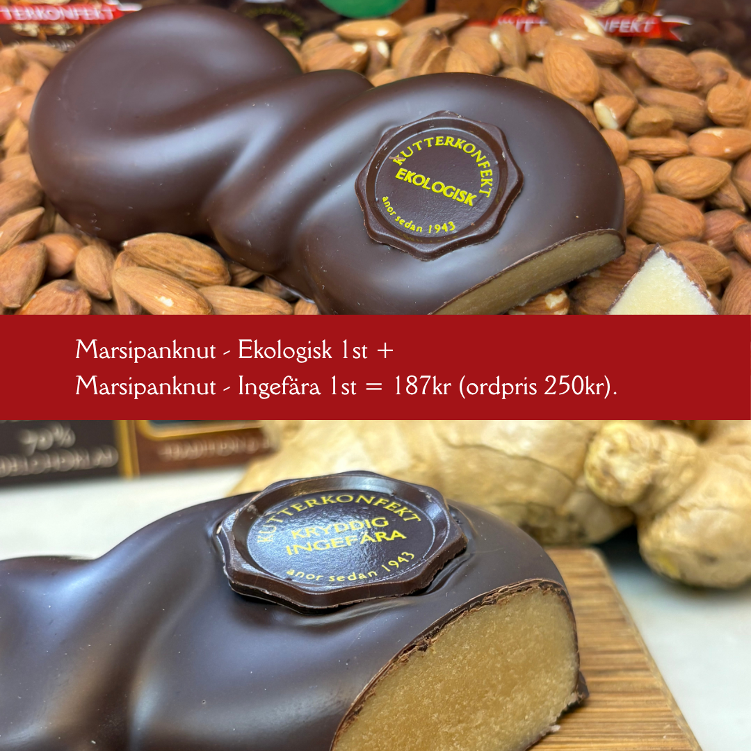 Erbjudande 25% Marsipanknut - Eko + Marsipanknut - Ingefära